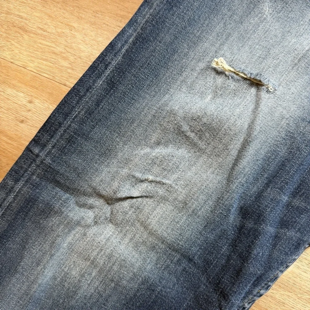 Diesel Iakop Jeans Men 33x34‎ Blue Regular Slim Tapered Stretch Distressed 0802C